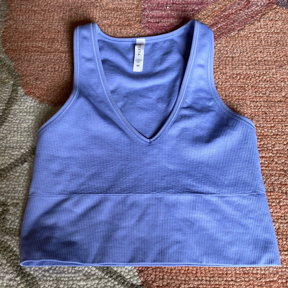 Athleta Aurora XS Seamless Crop Rib Tank